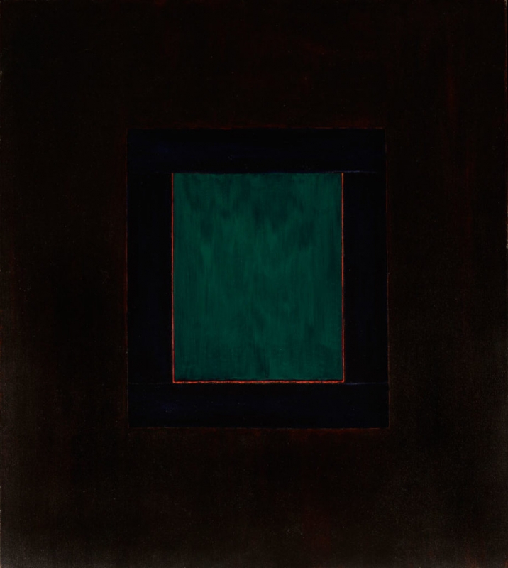 Una ventana de Taos, 56x50" acrylic on canvas Una ventana de Taos, 56x50" acrylic on canvas, 1979 - window series, Harold Joe Waldrum